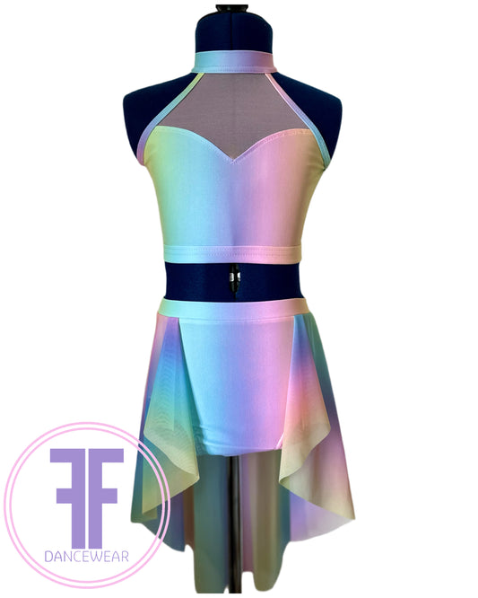 ELENA - Pastel Rainbow Lyrical / Contemporary Dance Costume (Child & Adult Sizes)