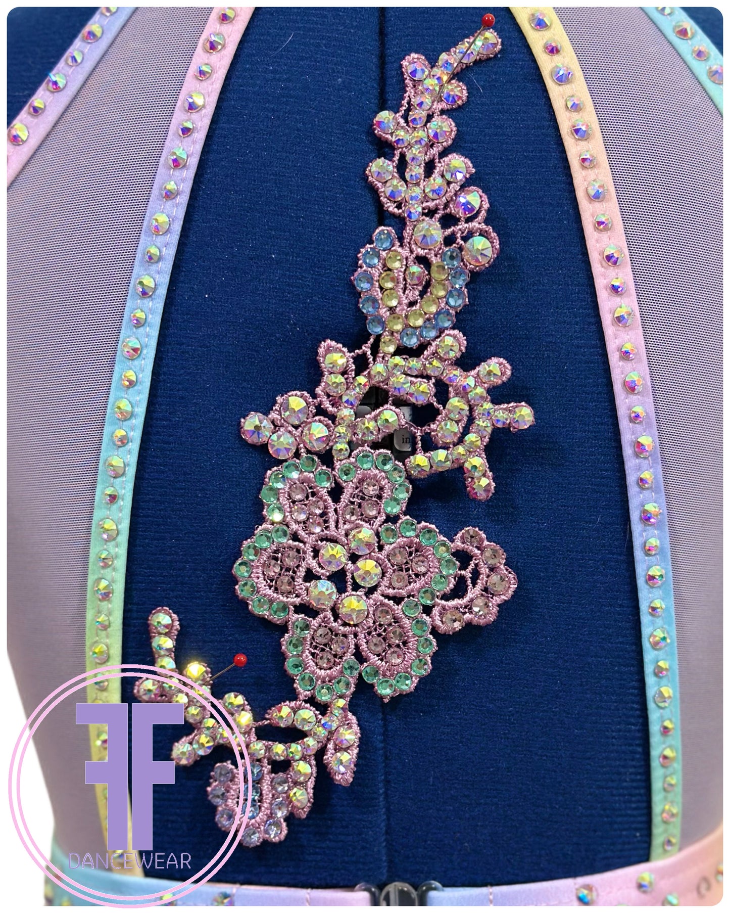 BESPOKE Pastel Rainbow Stoned Dance Costume for Lyrical / Contemporary (Age 7/8 yrs)