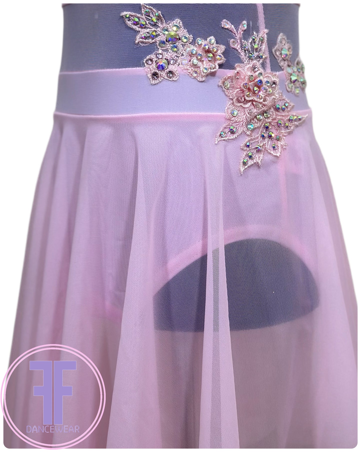 BESPOKE Pink Stoned Lyrical / Contemporary Dance Costume (7/8 yrs)