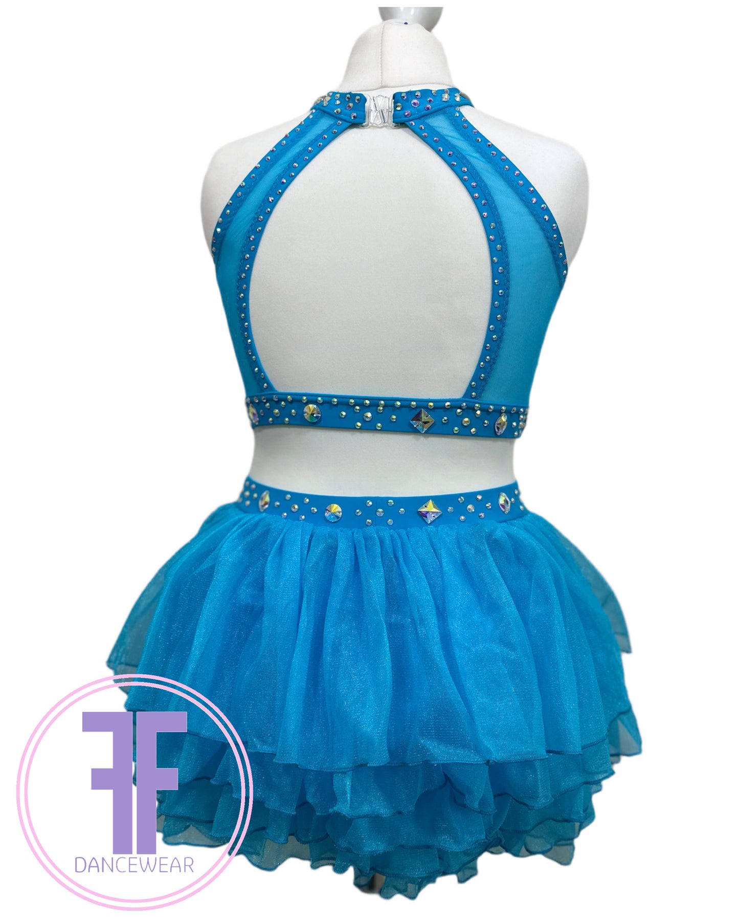 BESPOKE Turquoise Stoned Modern / Tap Dance Costume (11/12 yrs)