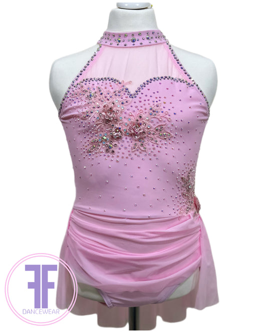 BESPOKE Pink Stoned Lyrical / Contemporary Dance Costume (11/12 yrs)