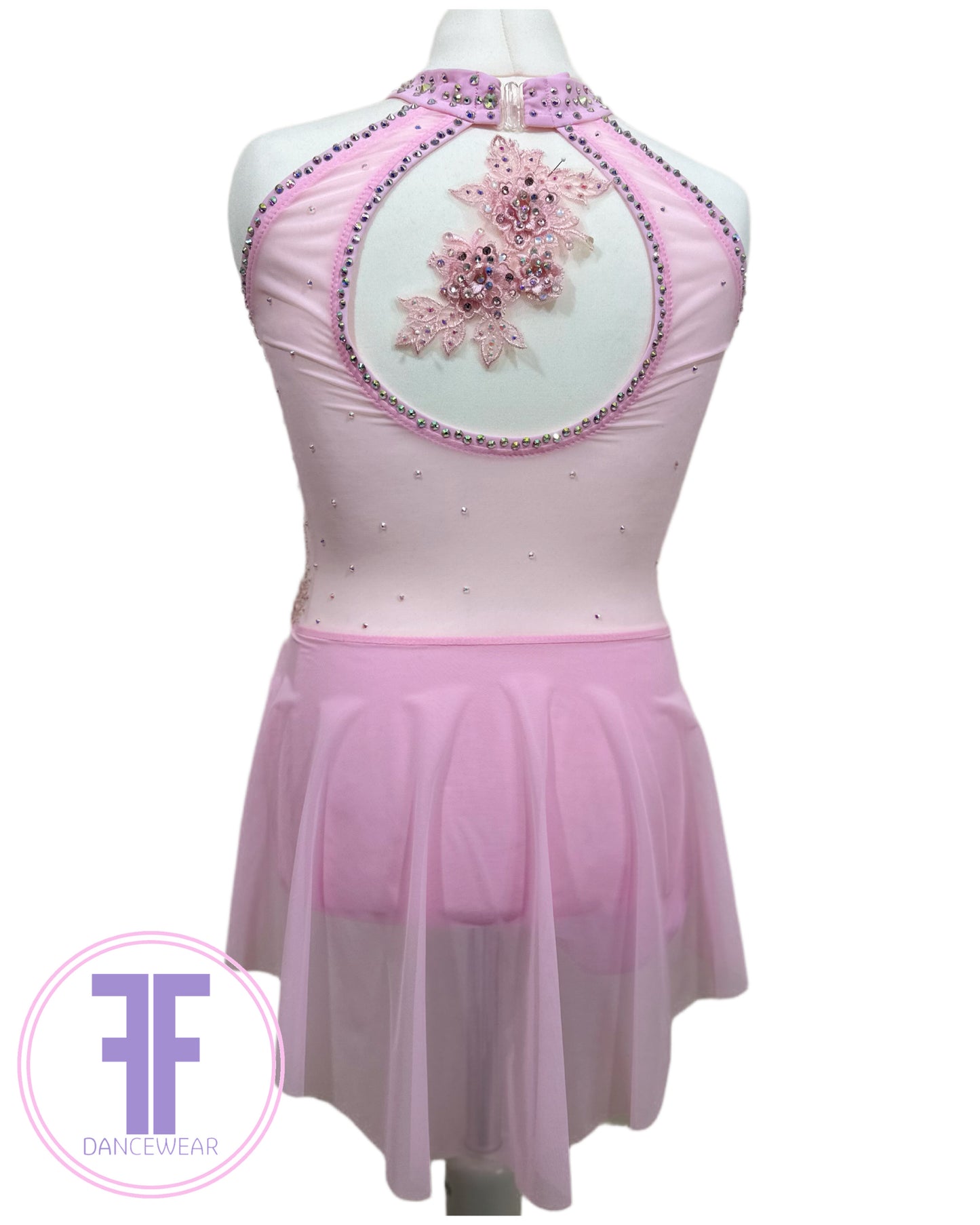 BESPOKE Pink Stoned Lyrical / Contemporary Dance Costume (11/12 yrs)