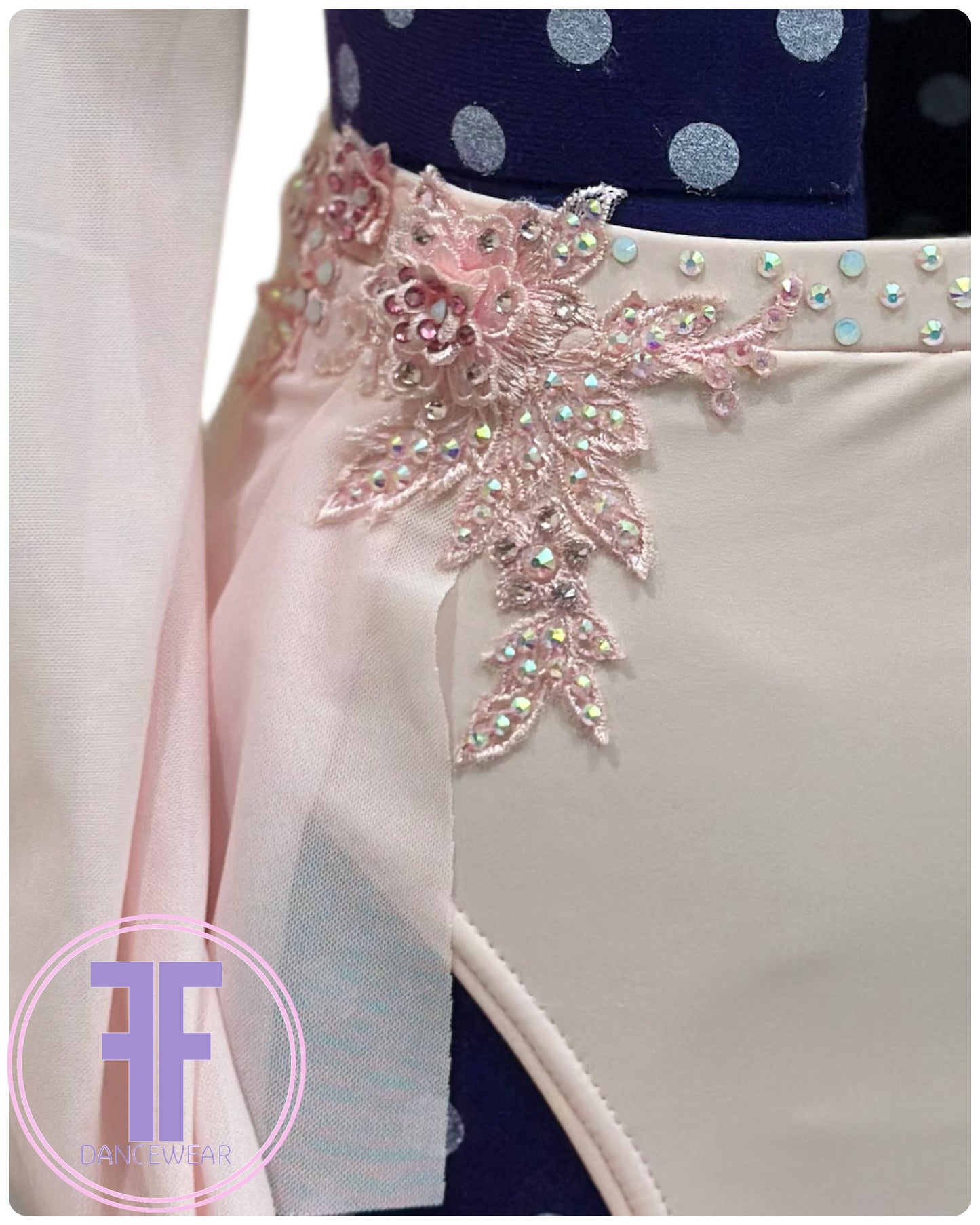 BESPOKE Milkshake Pink Stoned Lyrical / Contemporary Dance Costume (Adult Small)