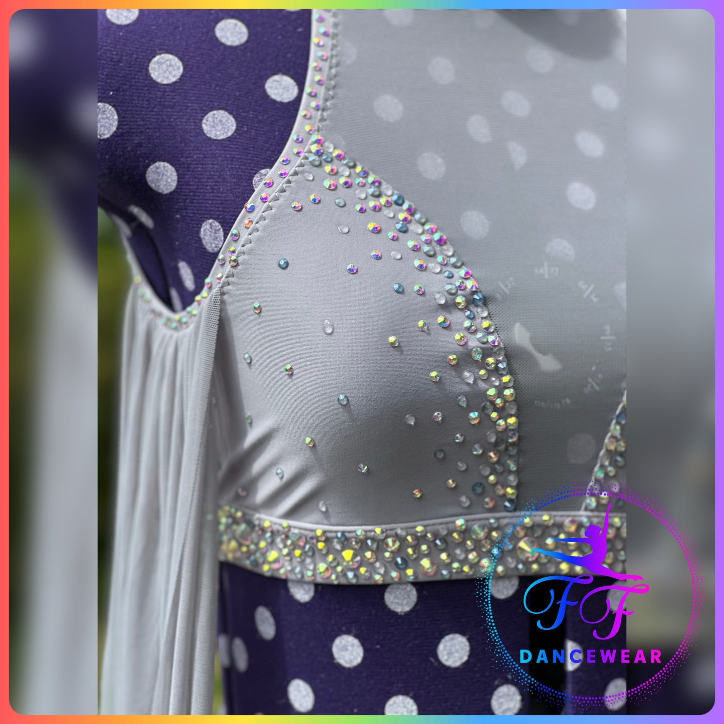 BESPOKE Light Grey Stoned Lyrical / Contemporary / Modern Dance Costume (Adult XS)