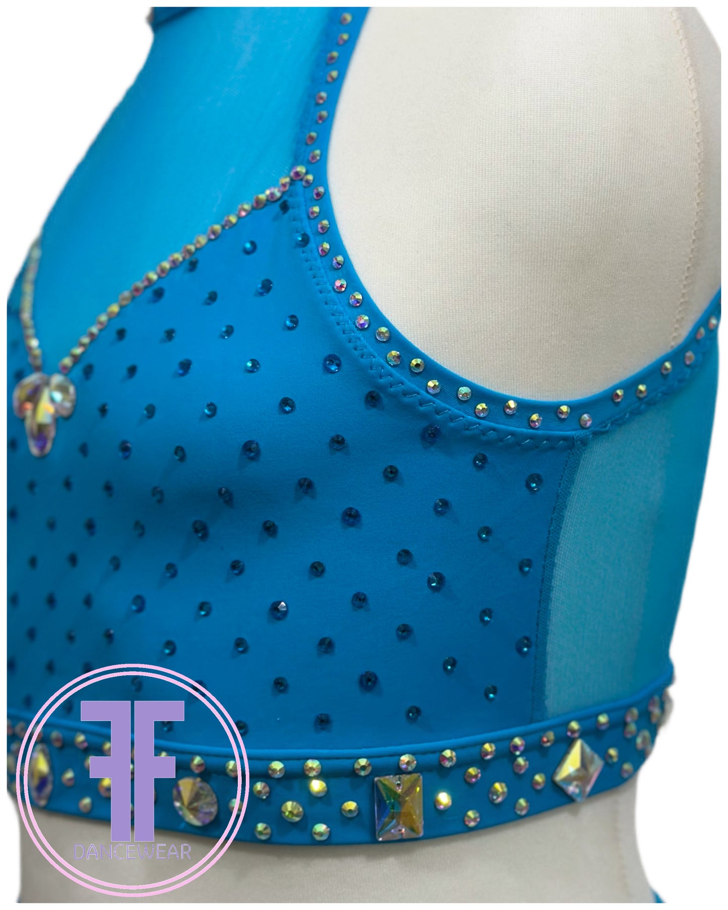 BESPOKE Turquoise Stoned Modern / Tap Dance Costume (11/12 yrs)