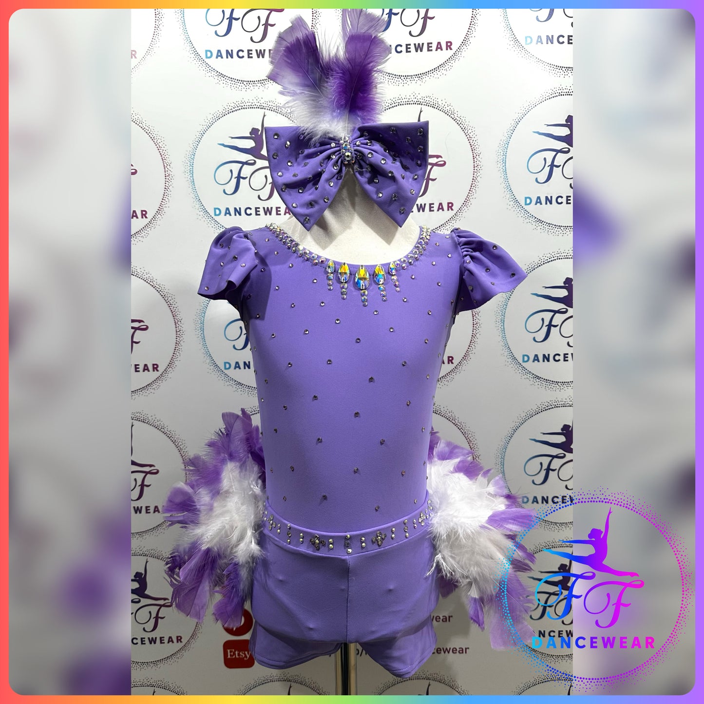 BESPOKE 2 in 1 Lilac Stoned Lyrical / Contemporary / Modern / Tap / Jazz Dance Costume (Size 0 - 5/6 yrs)