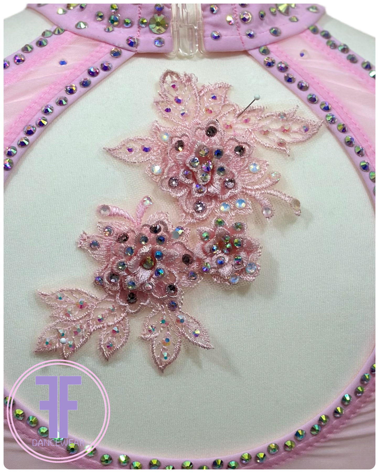 BESPOKE Pink Stoned Lyrical / Contemporary Dance Costume (11/12 yrs)