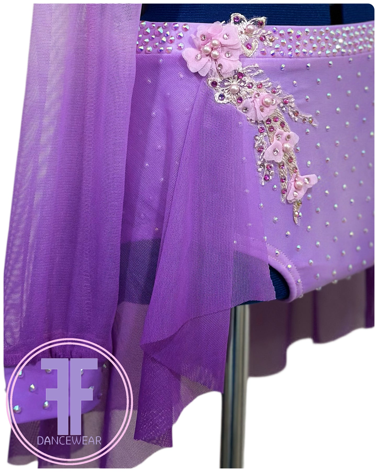 BESPOKE Pink & Violet Lyrical / Contemporary Dance Costume (9/10 yrs)
