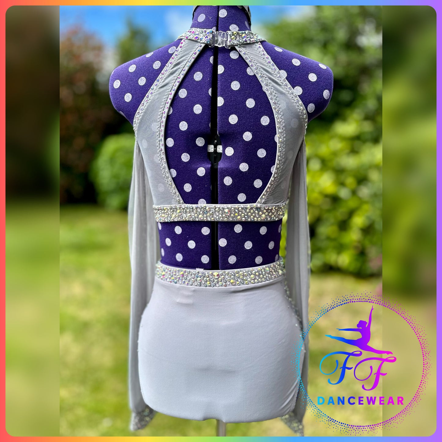 BESPOKE Light Grey Stoned Lyrical / Contemporary / Modern Dance Costume (Adult XS)
