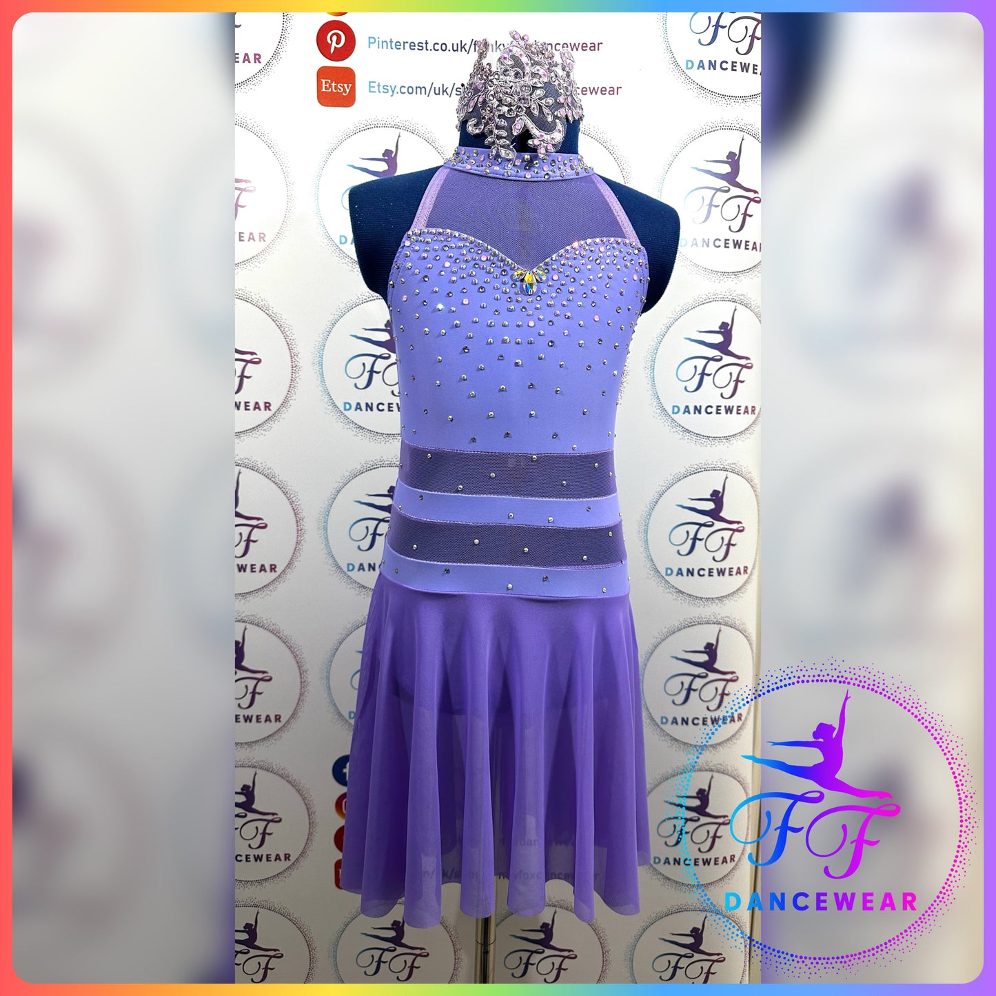 BESPOKE Lilac Stoned Lyrical / Contemporary Dance Costume (Size 1 - 7/8 yrs)