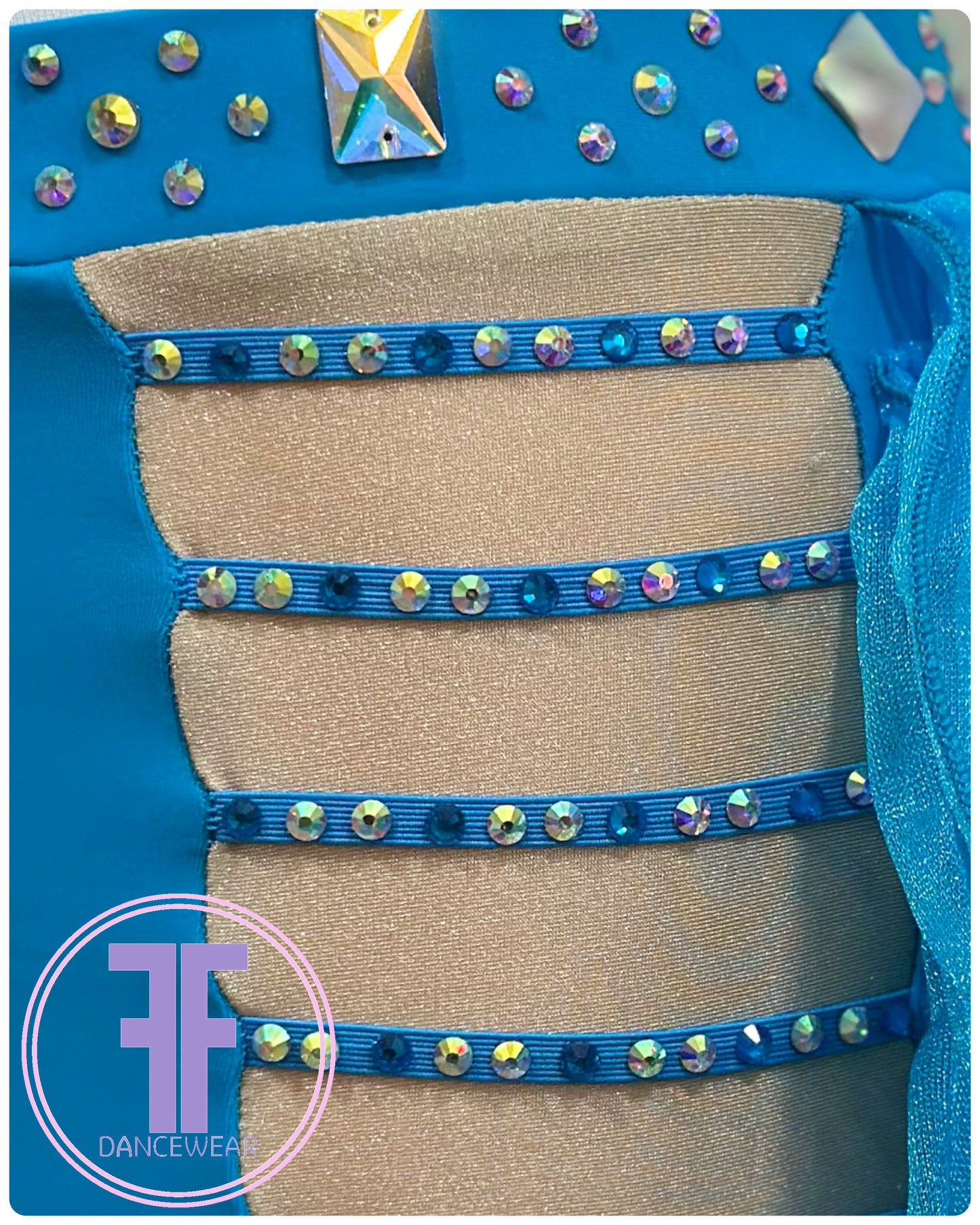BESPOKE Turquoise Stoned Modern / Tap Dance Costume (11/12 yrs)