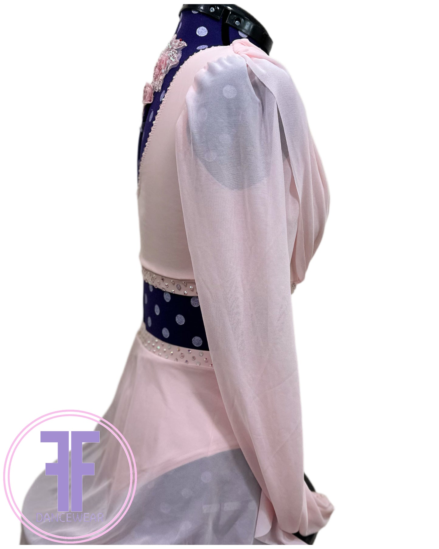 BESPOKE Milkshake Pink Stoned Lyrical / Contemporary Dance Costume (Adult Small)