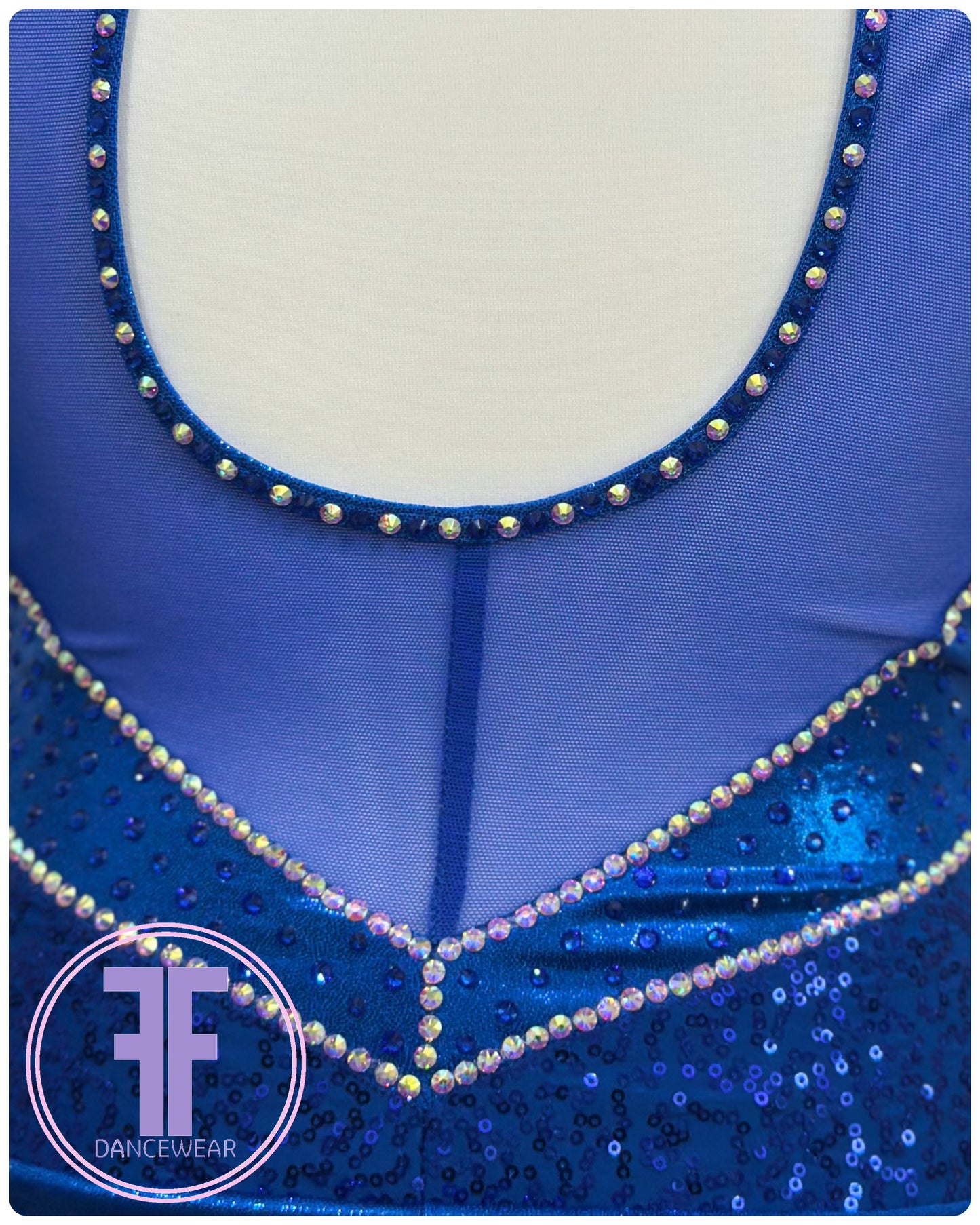BESPOKE Royal Blue Stoned Modern / Tap / Acro Dance Costume (13/14 yrs)