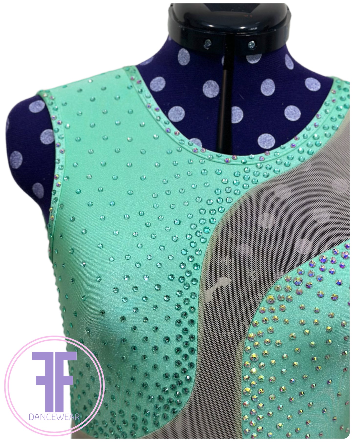 BESPOKE Mint Stoned Lyrical / Contemporary Dance Costume (Adult Small)