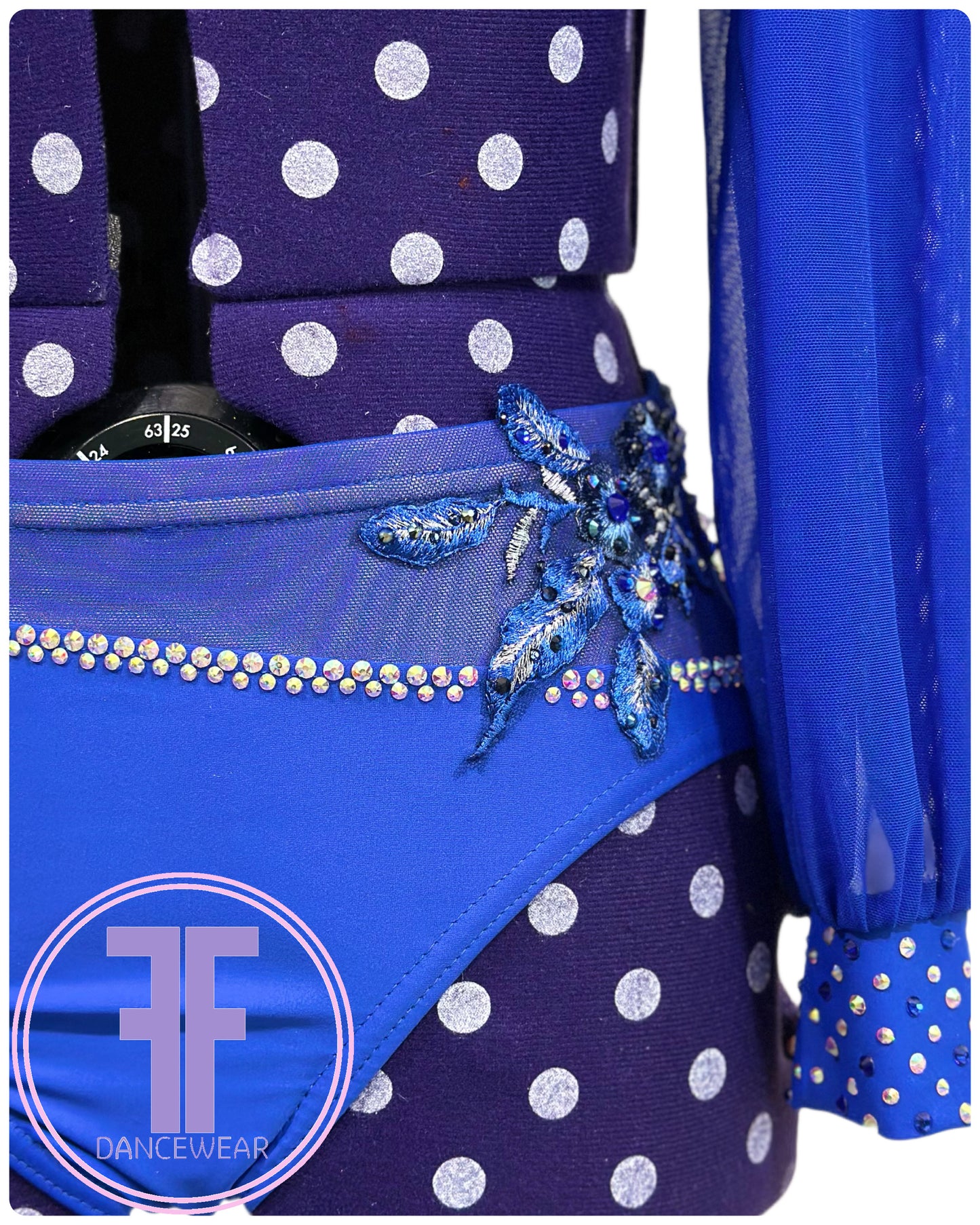 BESPOKE Royal Blue Stoned Lyrical / Contemporary Dance Costume (Adult Small)