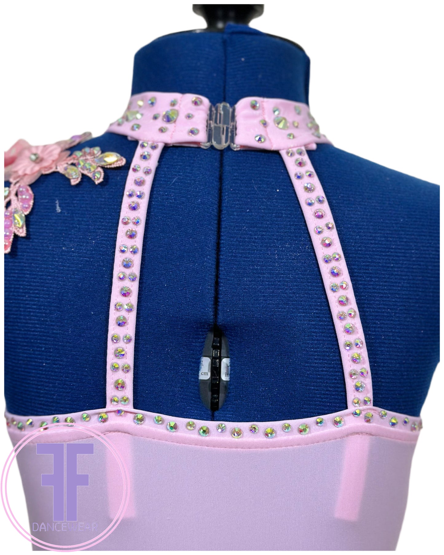 BESPOKE Pink Stoned Lyrical / Contemporary Dance Costume (7/8 yrs)