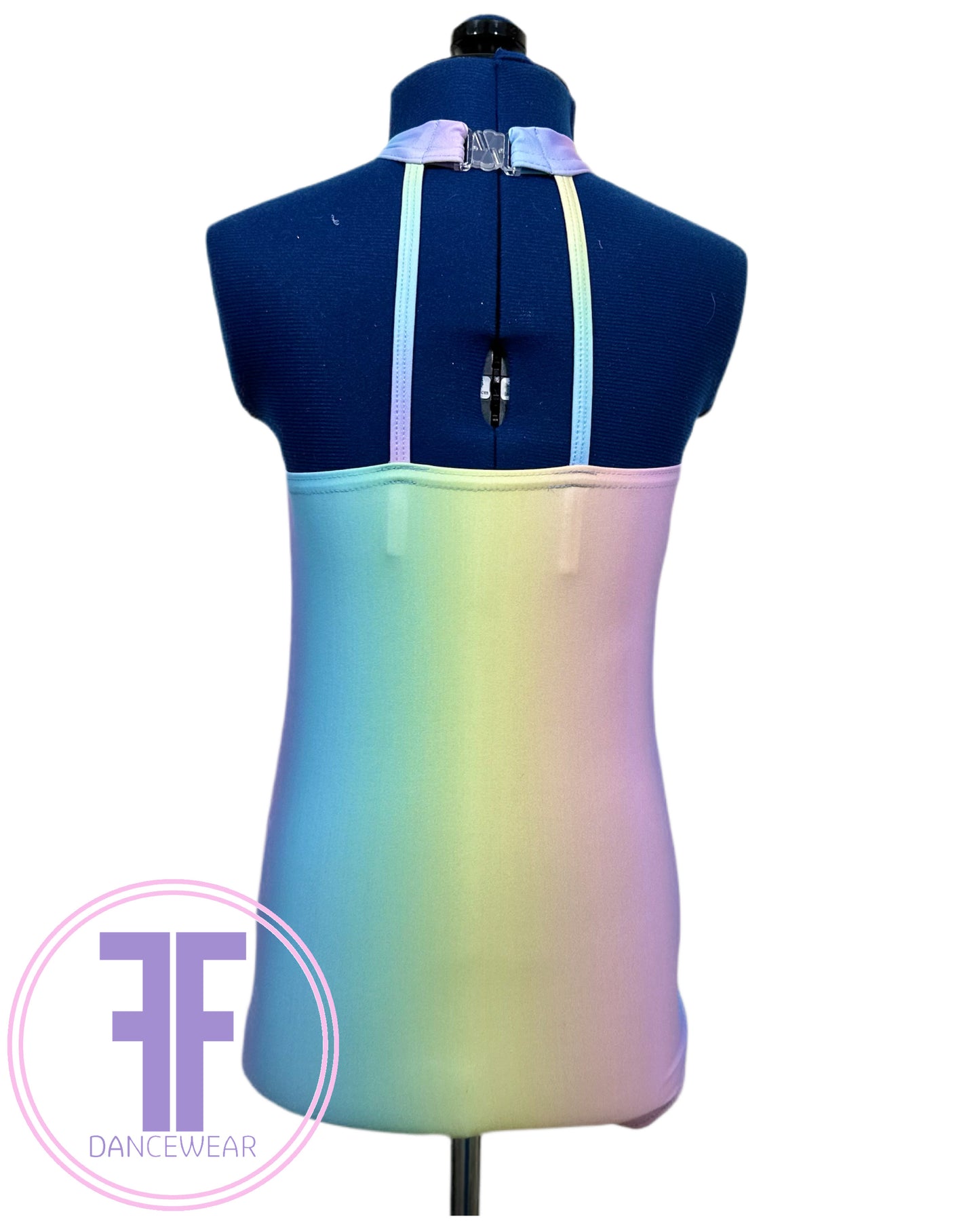 BESPOKE Pastel Rainbow leotard & skirt Lyrical / Contemporary Dance Costume (7/8 yrs)
