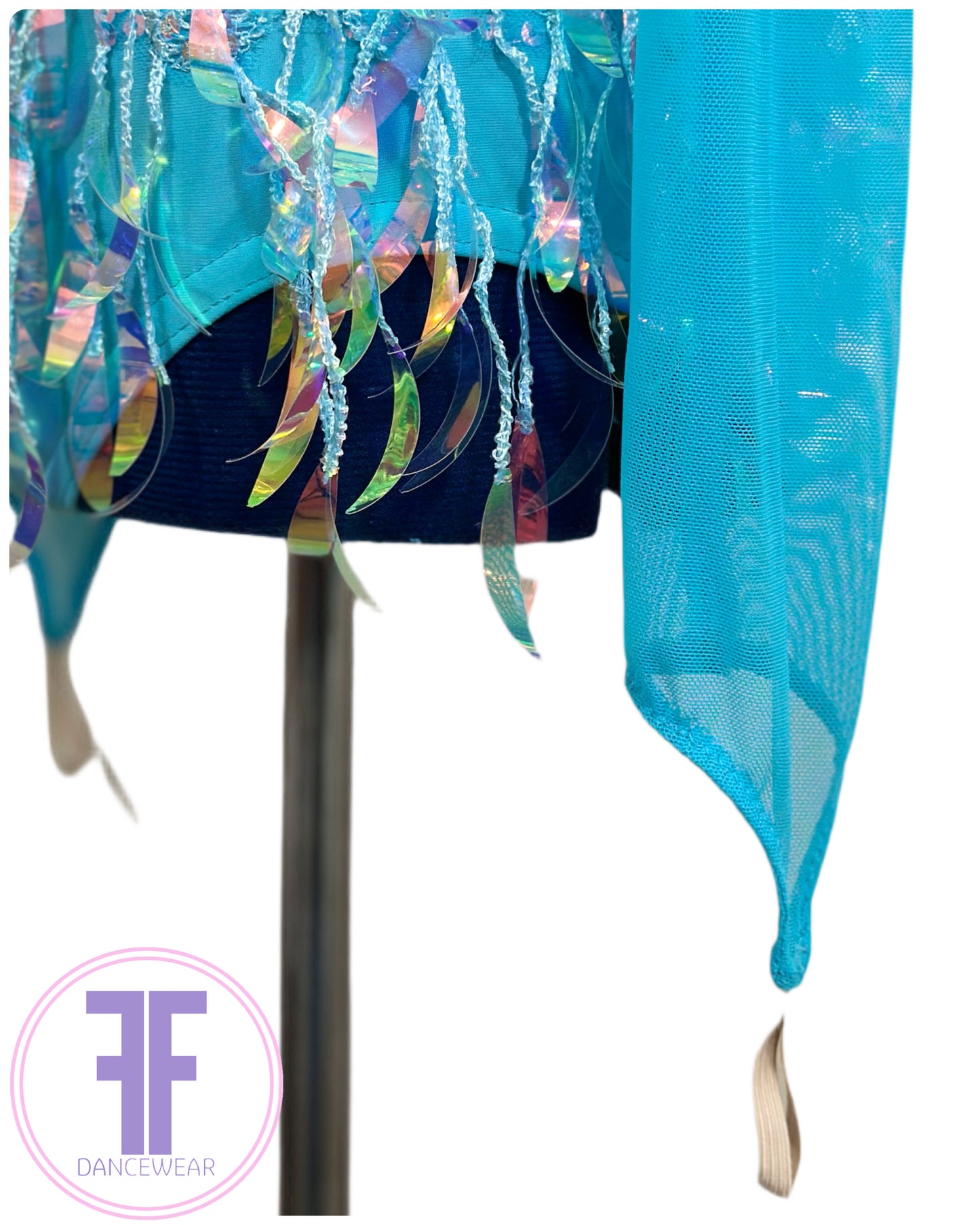 BESPOKE Light Turquoise Stoned Modern / Tap Dance Costume (9/10 yrs)