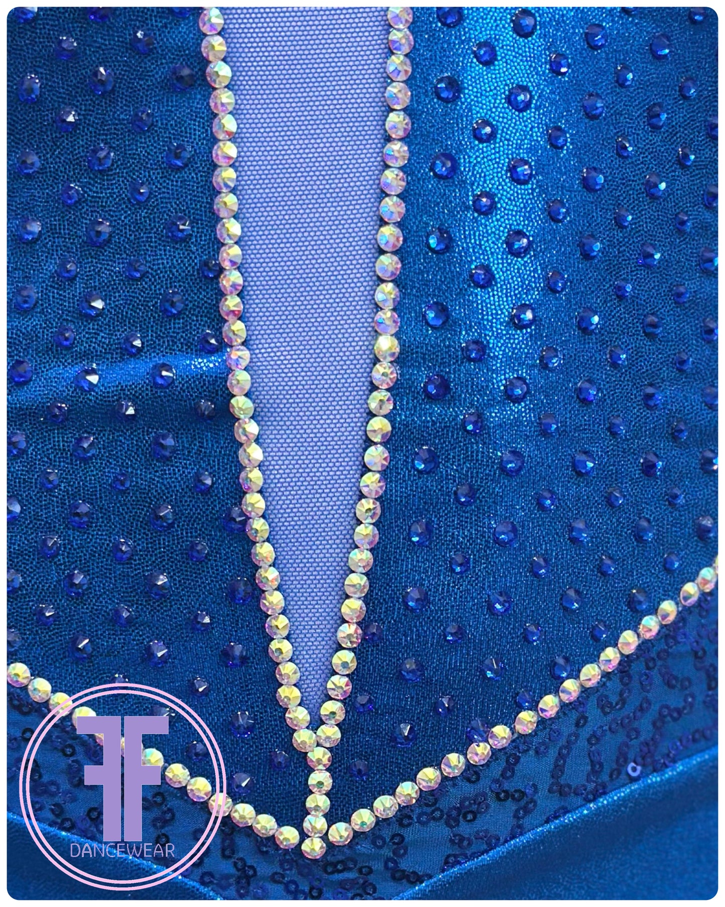 BESPOKE Royal Blue Stoned Modern / Tap / Acro Dance Costume (13/14 yrs)