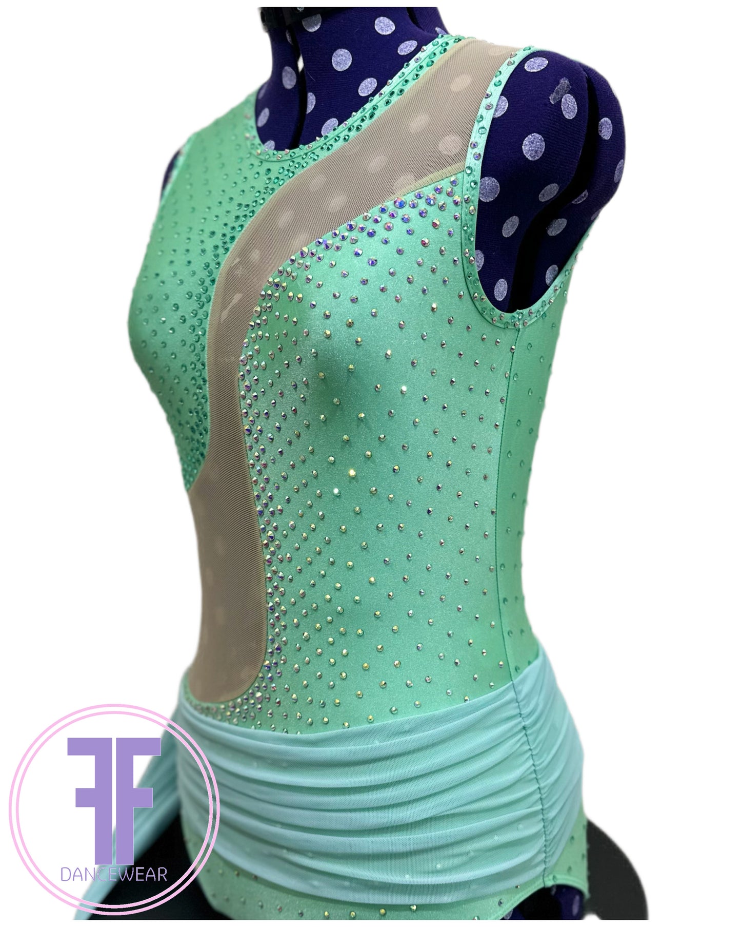BESPOKE Mint Stoned Lyrical / Contemporary Dance Costume (Adult Small)