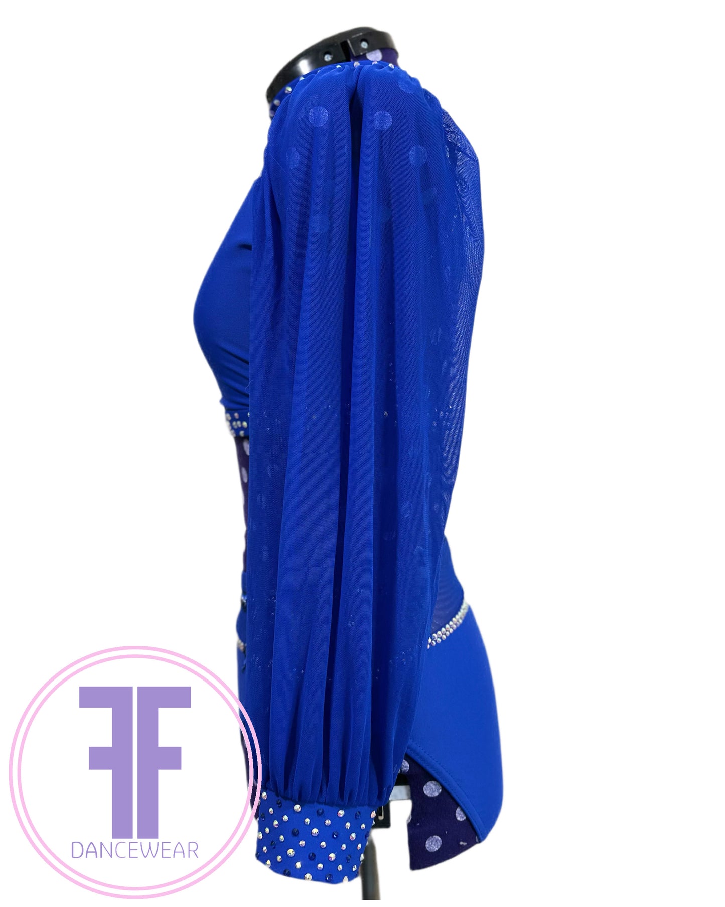 BESPOKE Royal Blue Stoned Lyrical / Contemporary Dance Costume (Adult Small)