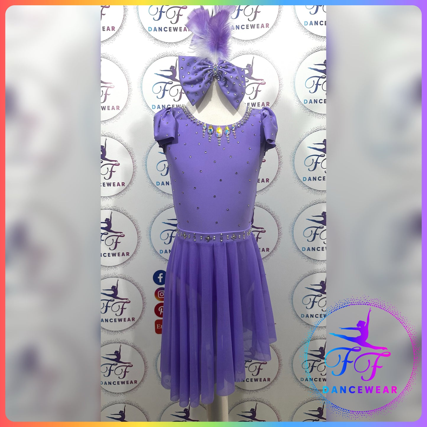 BESPOKE 2 in 1 Lilac Stoned Lyrical / Contemporary / Modern / Tap / Jazz Dance Costume (Size 0 - 5/6 yrs)