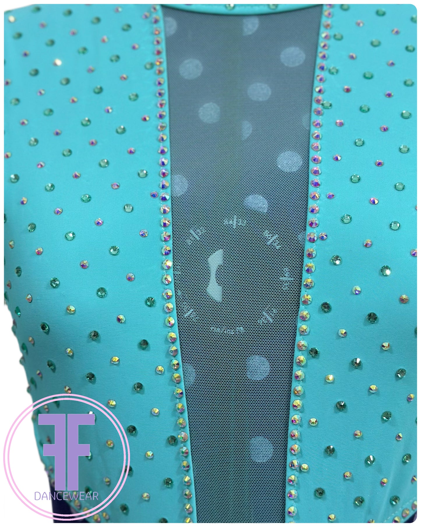 BESPOKE Mint Green Stoned Lyrical / Contemporary Dance Costume (Adult Small)