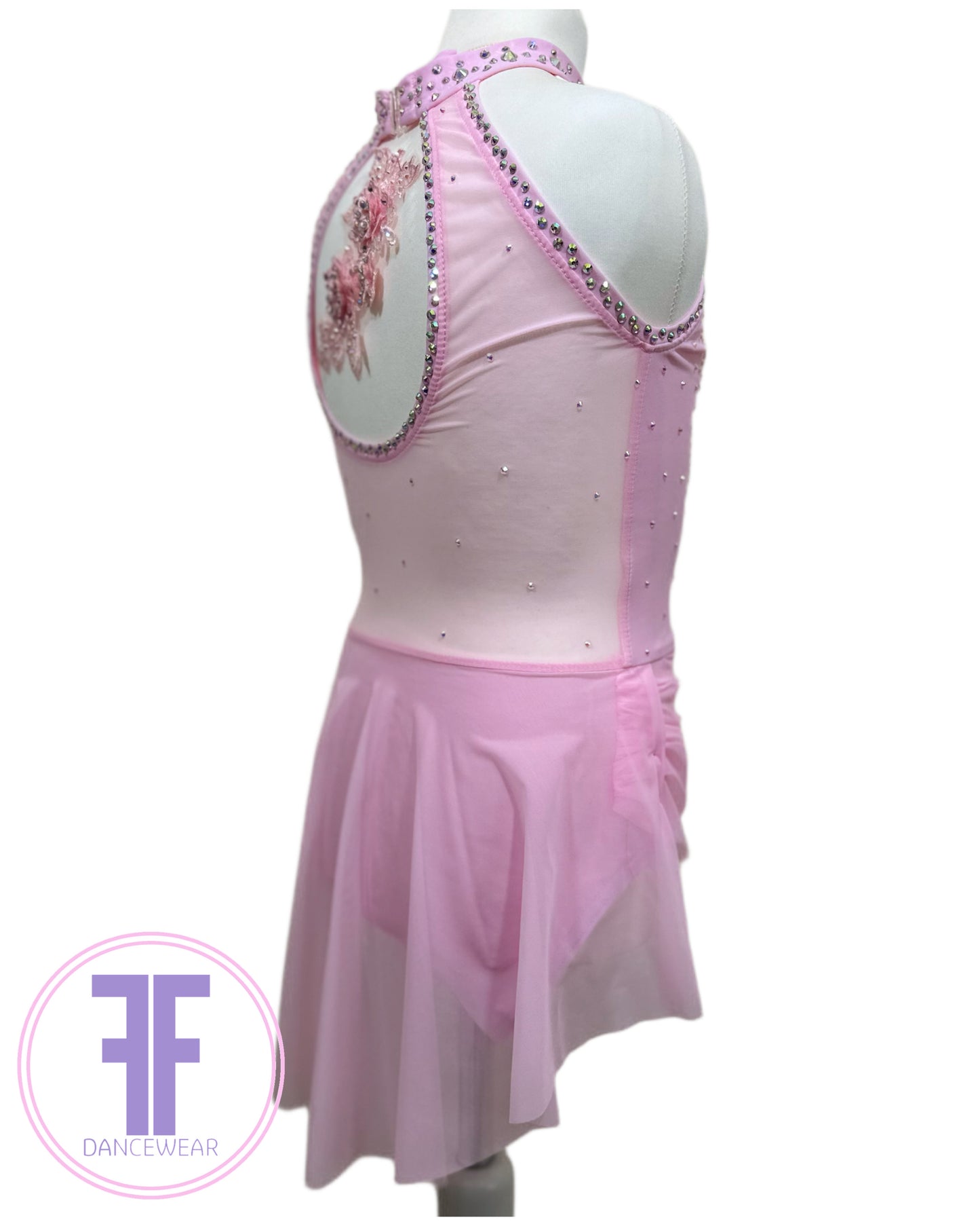 BESPOKE Pink Stoned Lyrical / Contemporary Dance Costume (11/12 yrs)