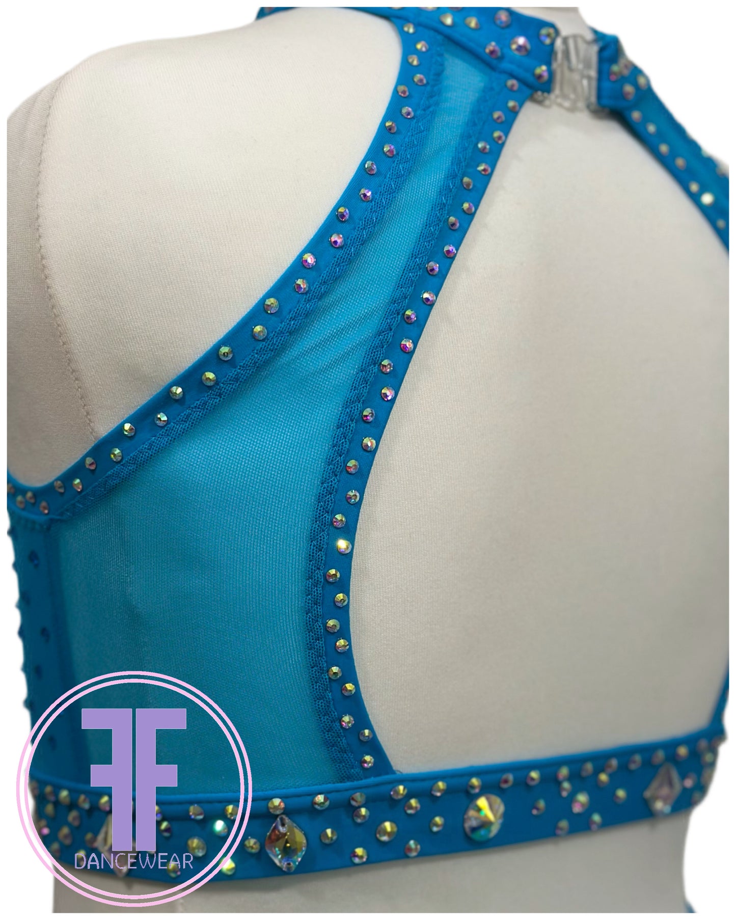 BESPOKE Turquoise Stoned Modern / Tap Dance Costume (11/12 yrs)