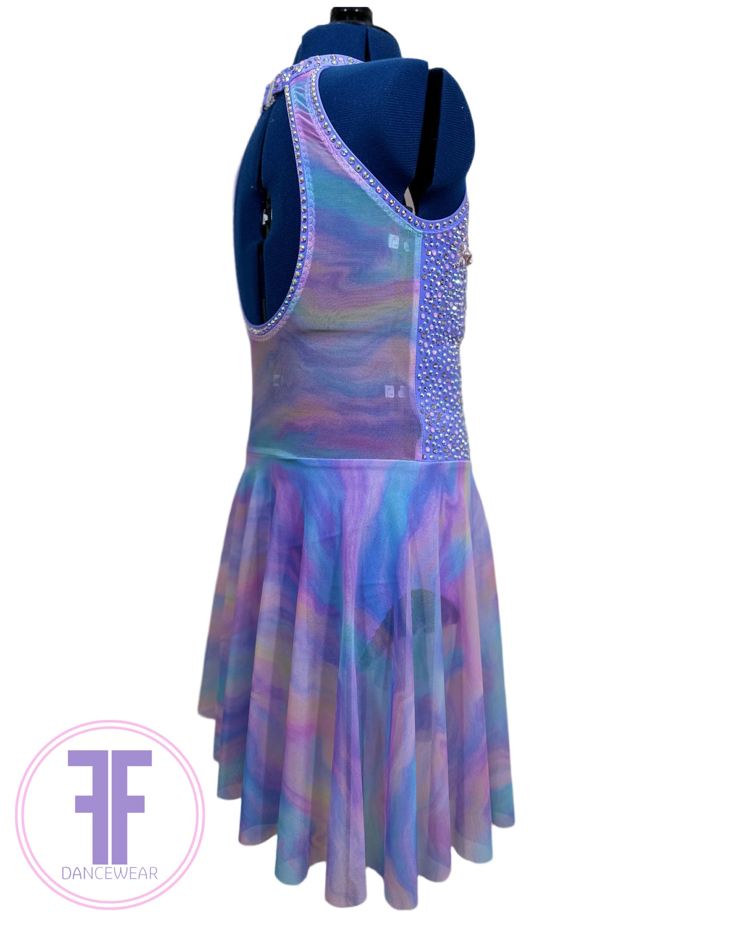 BESPOKE Rainbow & Lilac Lyrical / Contemporary Dance Costume (9/10 yrs)