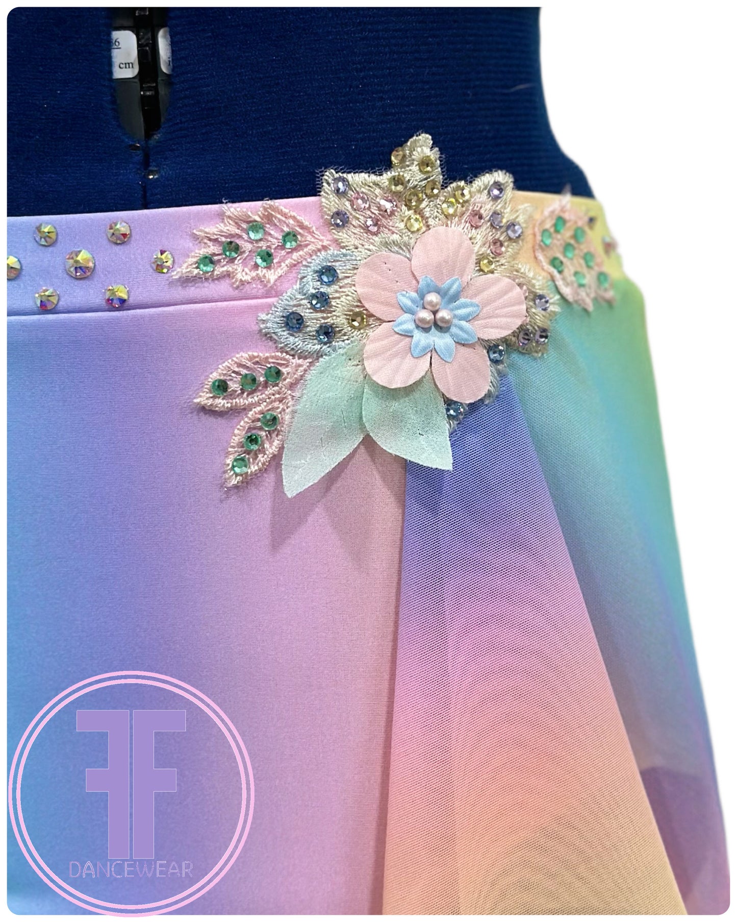 BESPOKE Pastel Rainbow Stoned Dance Costume for Lyrical / Contemporary (Age 7/8 yrs)