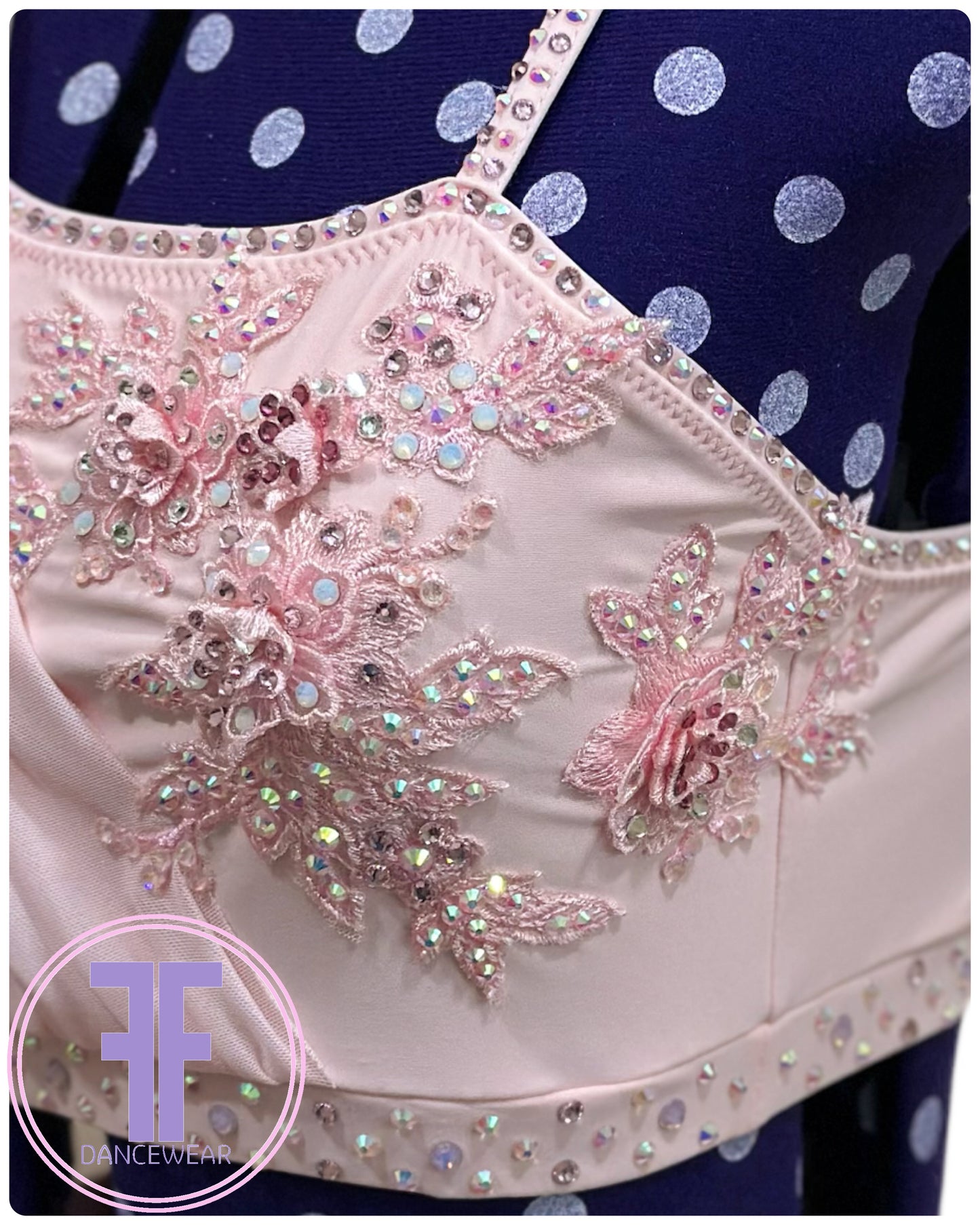 BESPOKE Milkshake Pink Stoned Lyrical / Contemporary Dance Costume (Adult Small)