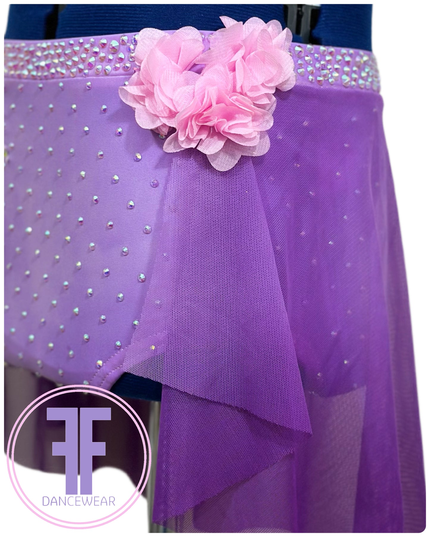 BESPOKE Pink & Violet Lyrical / Contemporary Dance Costume (9/10 yrs)