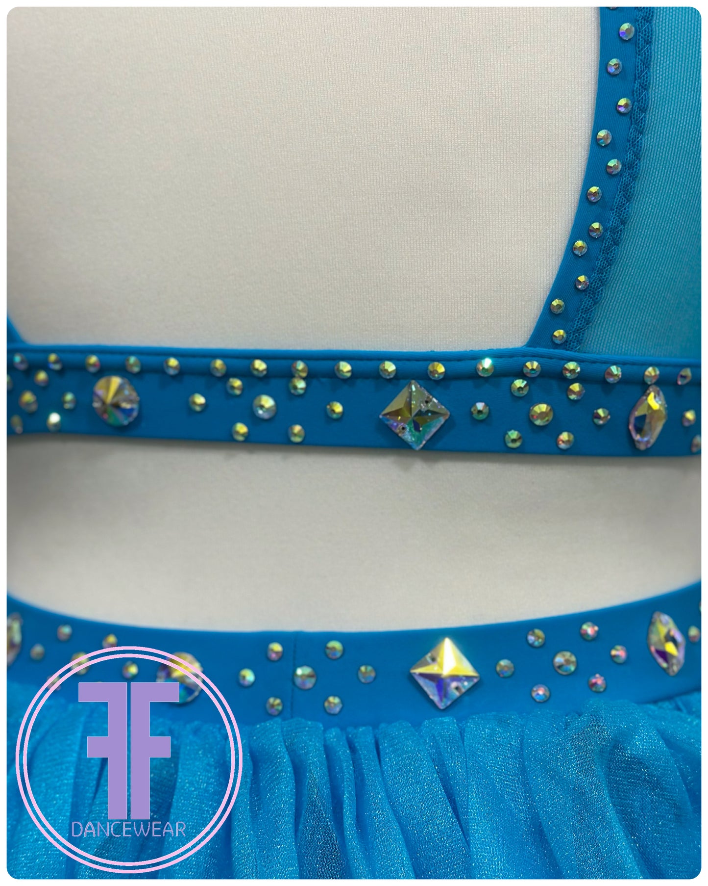 BESPOKE Turquoise Stoned Modern / Tap Dance Costume (11/12 yrs)