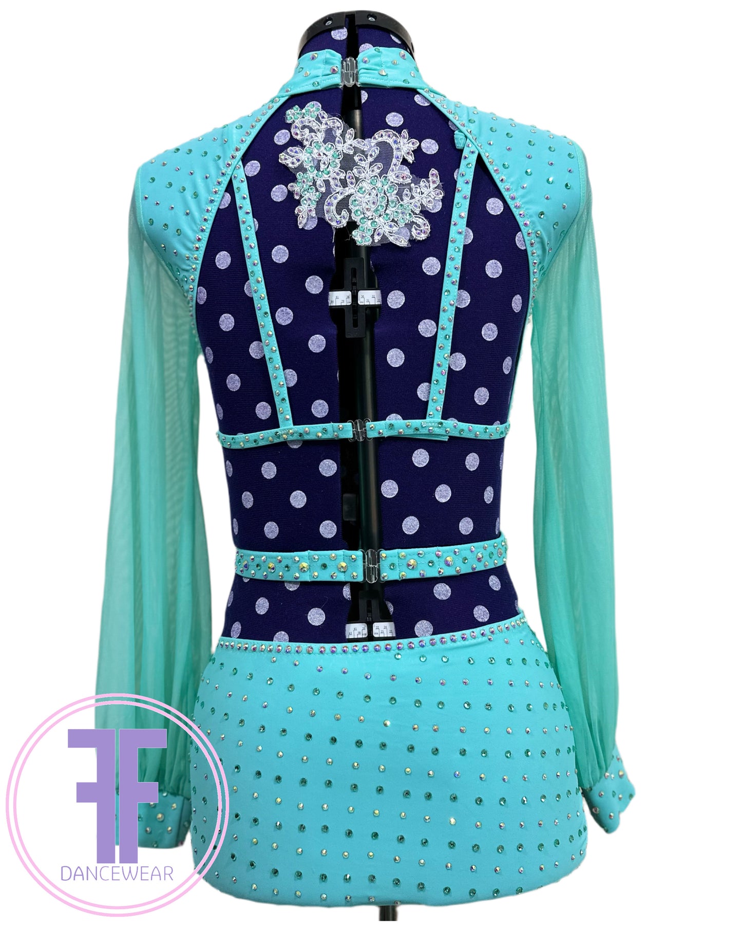 BESPOKE Mint Green Stoned Lyrical / Contemporary Dance Costume (Adult Small)