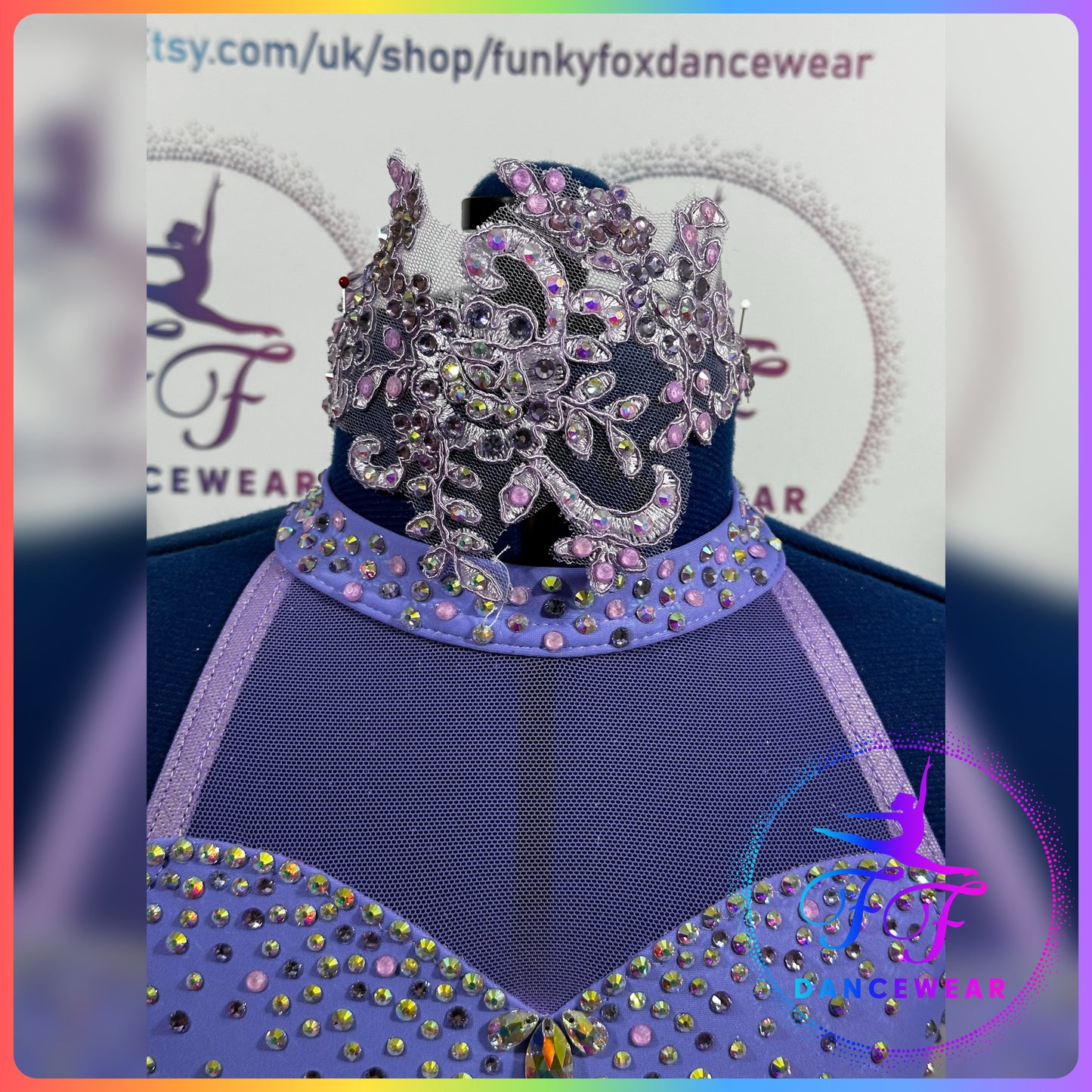 BESPOKE Lilac Stoned Lyrical / Contemporary Dance Costume (Size 1 - 7/8 yrs)