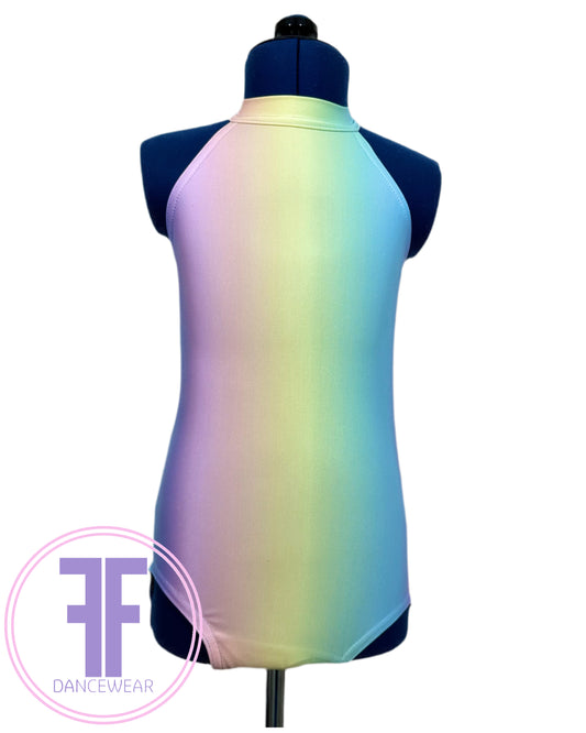 BESPOKE Pastel Rainbow leotard & skirt Lyrical / Contemporary Dance Costume (7/8 yrs)