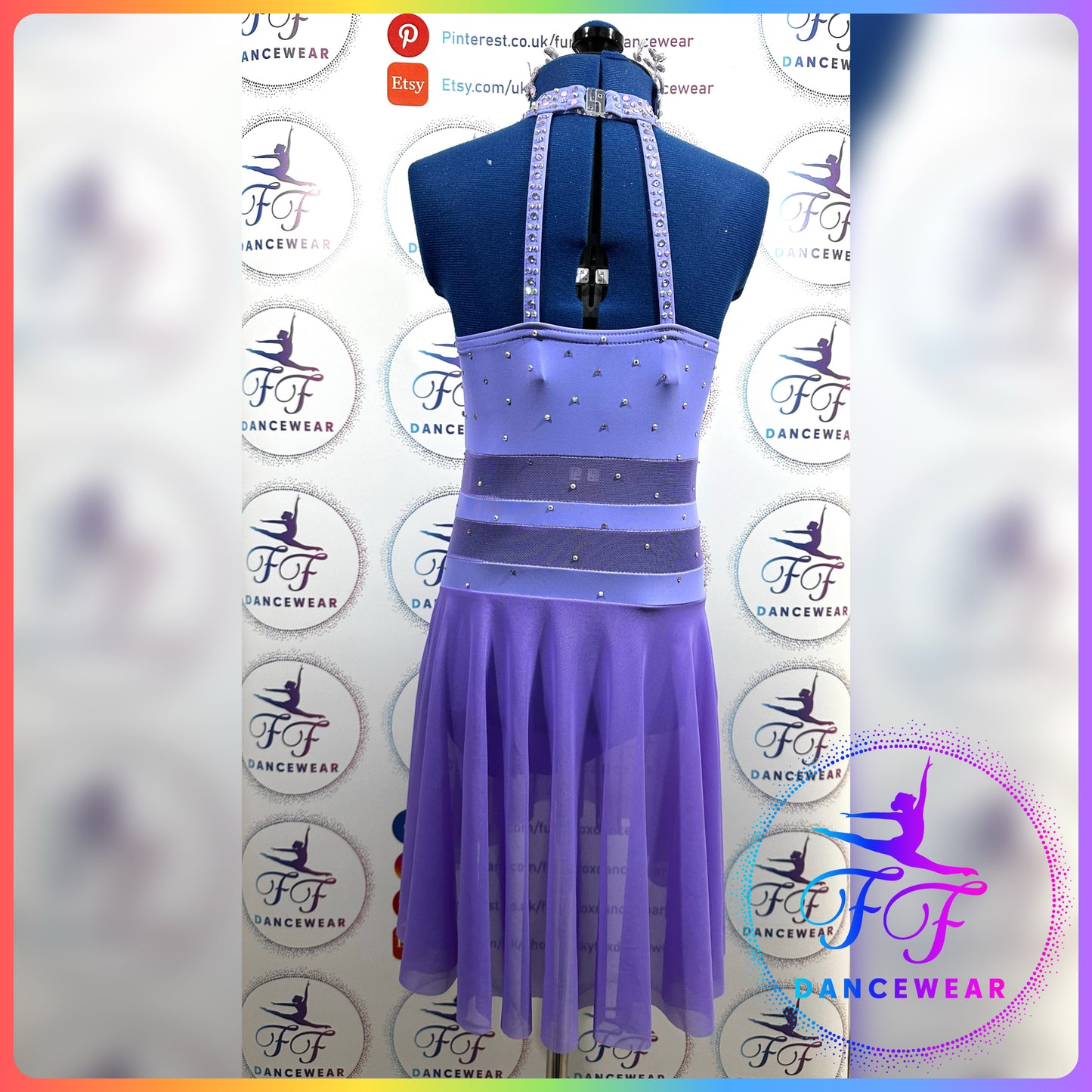 BESPOKE Lilac Stoned Lyrical / Contemporary Dance Costume (Size 1 - 7/8 yrs)