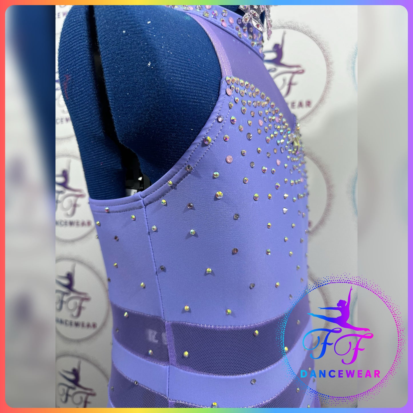 BESPOKE Lilac Stoned Lyrical / Contemporary Dance Costume (Size 1 - 7/8 yrs)