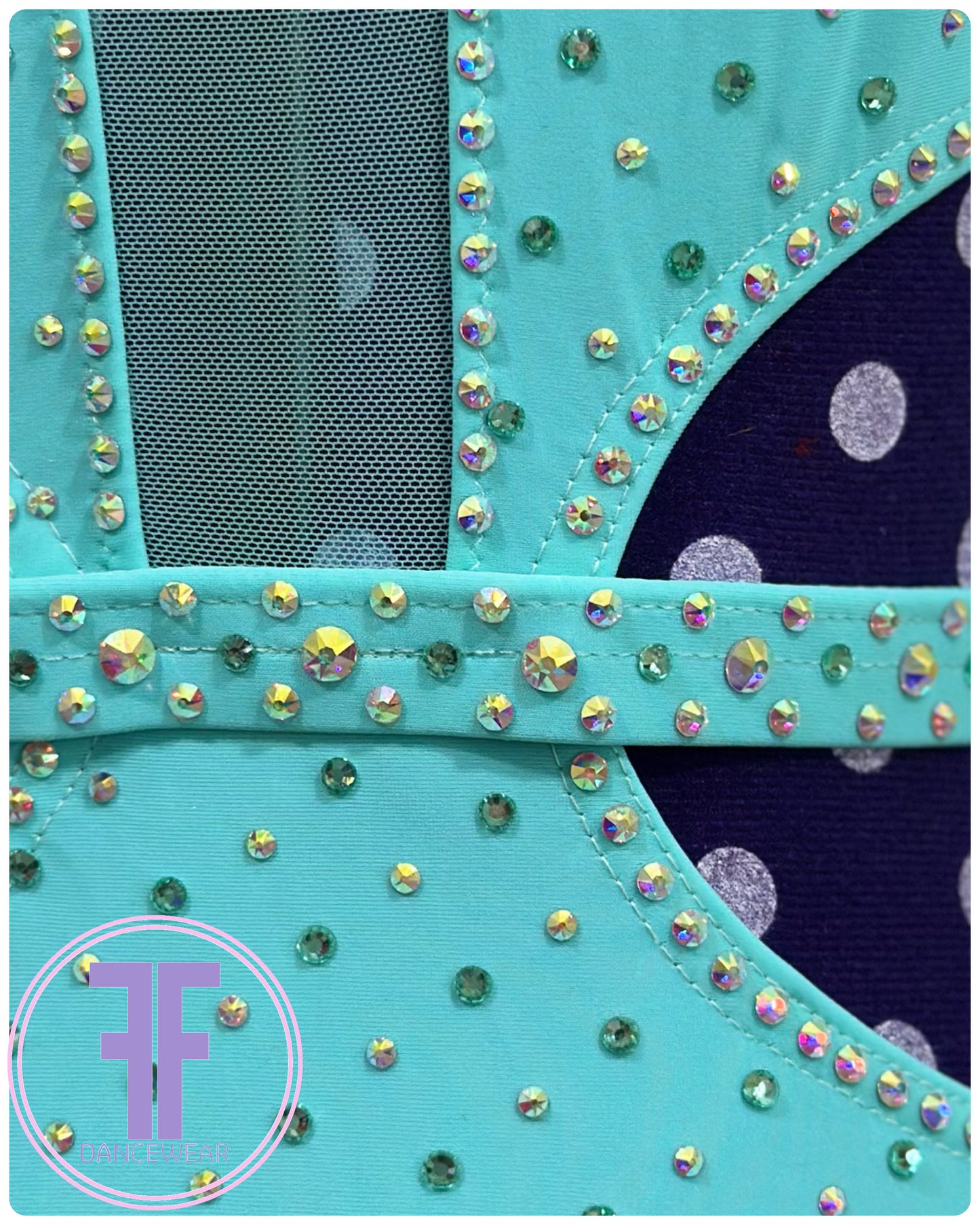 BESPOKE Mint Green Stoned Lyrical / Contemporary Dance Costume (Adult Small)