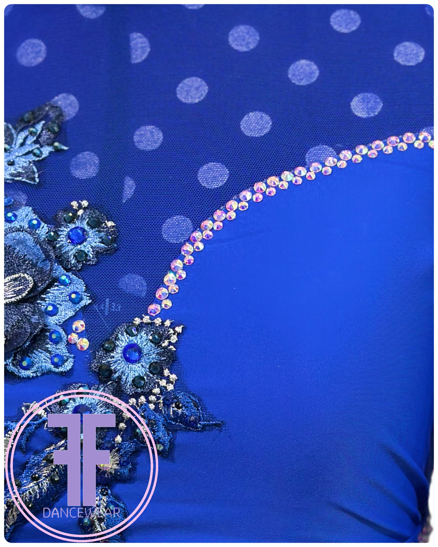 BESPOKE Royal Blue Stoned Lyrical / Contemporary Dance Costume (Adult Small)
