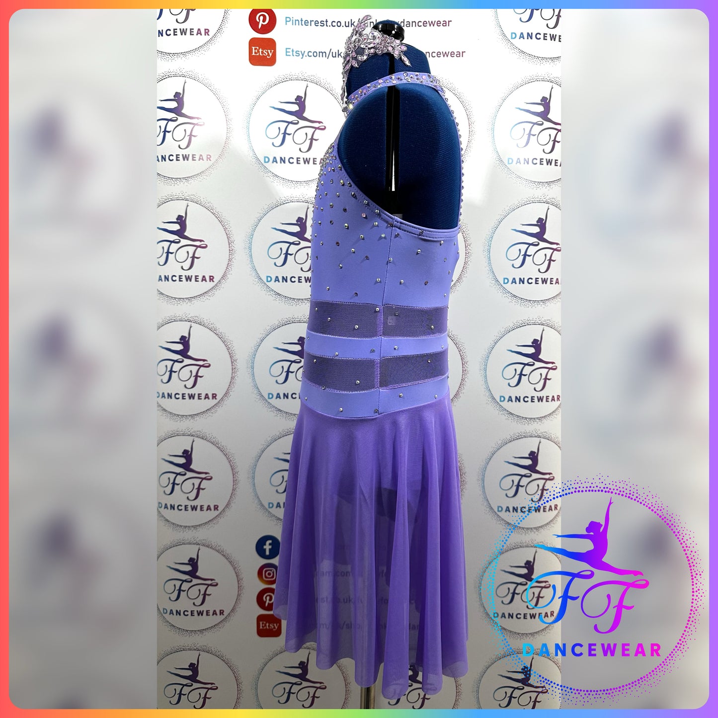 BESPOKE Lilac Stoned Lyrical / Contemporary Dance Costume (Size 1 - 7/8 yrs)