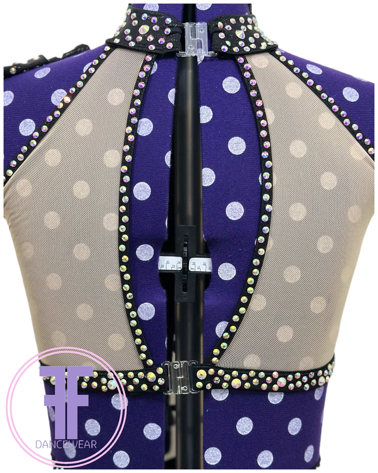 BESPOKE Black & Nude Stoned Modern / Tap Dance Costume (Adult Small)