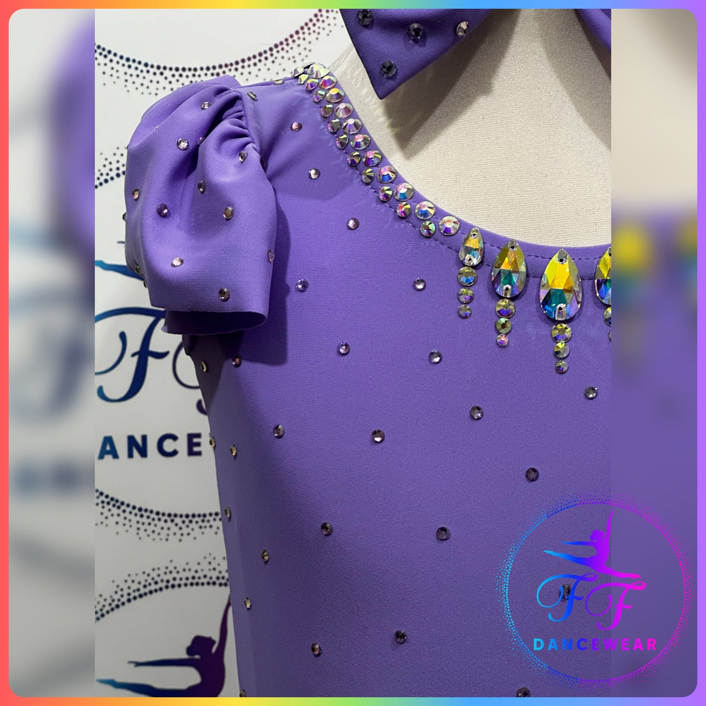 BESPOKE 2 in 1 Lilac Stoned Lyrical / Contemporary / Modern / Tap / Jazz Dance Costume (Size 0 - 5/6 yrs)