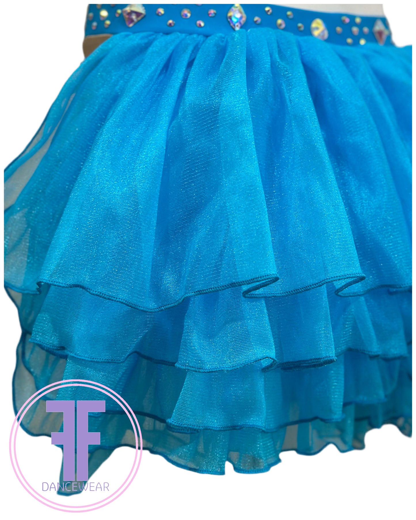 BESPOKE Turquoise Stoned Modern / Tap Dance Costume (11/12 yrs)