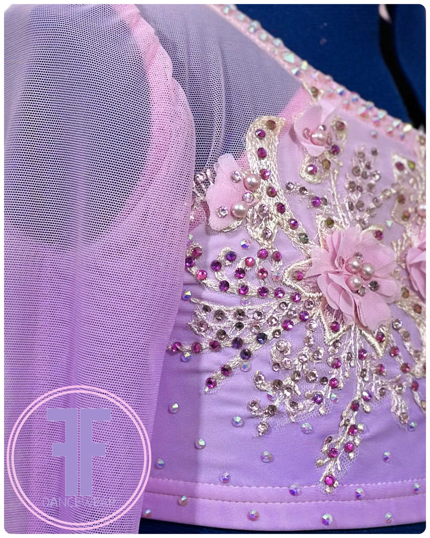 BESPOKE Pink & Violet Lyrical / Contemporary Dance Costume (9/10 yrs)