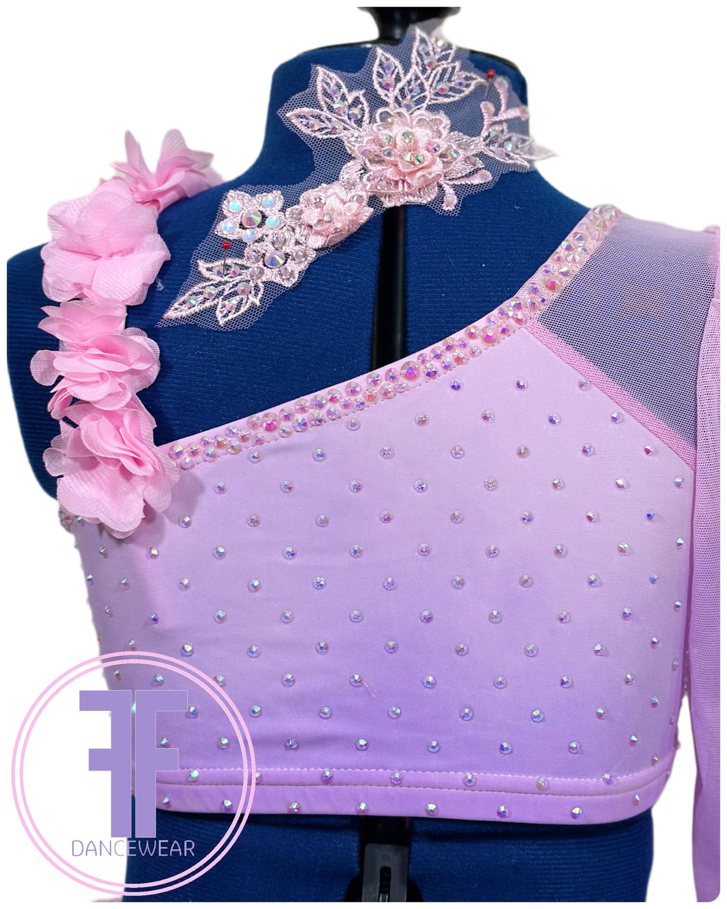 BESPOKE Pink & Violet Lyrical / Contemporary Dance Costume (9/10 yrs)