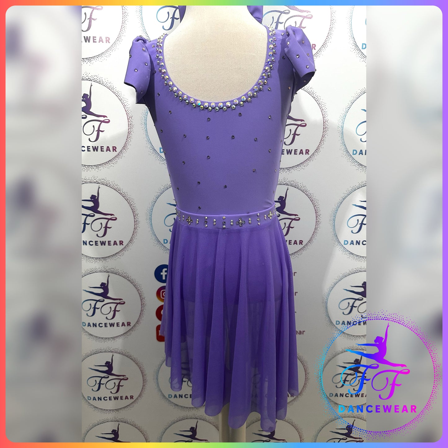 BESPOKE 2 in 1 Lilac Stoned Lyrical / Contemporary / Modern / Tap / Jazz Dance Costume (Size 0 - 5/6 yrs)