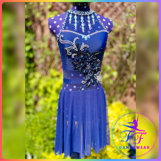 BESPOKE Navy Blue Lyrical / Contemporary Dance Costume (Adult XS)