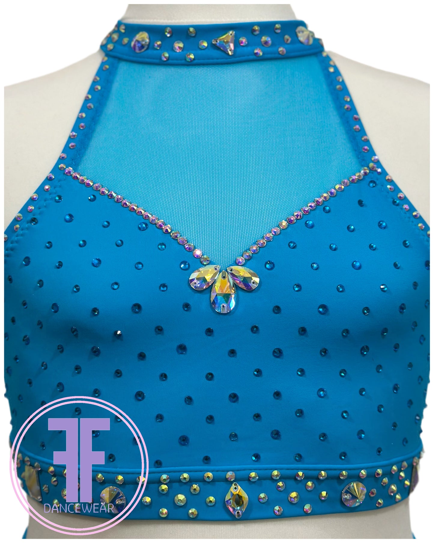 BESPOKE Turquoise Stoned Modern / Tap Dance Costume (11/12 yrs)